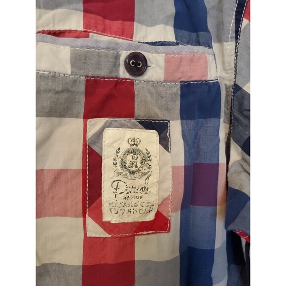 Parish Nation Shirt Y2K Mens L Check Embroidered Patchwork Hip Hop Streetwear - Picture 9 of 16